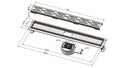 Caniveau de douche en acier inoxydable Pro Classic 80 cm Siphon rotatif à 360° par L'Aqua®
