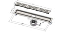Caniveau de douche en acier inoxydable Pro Classic 90 cm Siphon rotatif à 360° par L'Aqua®