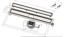 Caniveau de douche en acier inoxydable Pro Tile 80 cm Siphon rotatif à 360° avec grille en carrelage et plaque par L'Aqua®