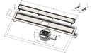 Caniveau de douche en acier inoxydable Pro Tile 90 cm Siphon rotatif à 360° avec grille en carrelage et plaque par L'Aqua®