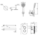 sa Rondo incl. Shower set thermal. 2-way wall chr 20cm
