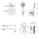 sa Rondo incl. Dou-set thermal. 2-way wall nickel 30cm