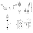 sa Rondo incl. Shower set thermal2-way ceiling. gold 20cm