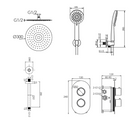 sa Rondo incl. Shower set thermal2-way ceiling. gold 30cm