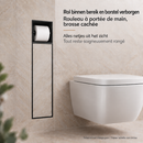 AquaVik Toilet Roll and Brush Holder Røk Built-in Tilable Nattmörk Matt Black