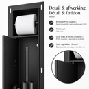 AquaVik Toilet Roll and Brush Holder Røk Built-in Tilable Nattmörk Matt Black