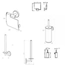 AquaVik Åsmund Ensemble d'accessoires de toilette Nattmörk Noir mat 3 pièces – Montage mural