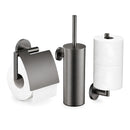 AquaVik Åsmund Toilet Accessory Set Aska Gunmetal 3-Piece – Wall Mount