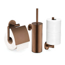 AquaVik Åsmund Toilet Accessories Set Nordic Brushed Bronze Copper 3-piece – Wall Mount