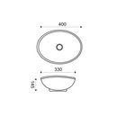 Lavabo AquaVik Sjön Ovale Céramique Blanc Mat 40x33x14,5 cm