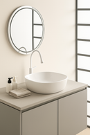Lavabo AquaVik Sölva Céramique Rond 44x44x13,5 cm Blanc Brillant