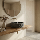 Lavabo AquaVik Pierre Bleue Adoucie Ronde Martelée 40x12 cm