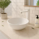AquaVik Washbasin Björk Ceramic Round 28x10 cm Gloss White