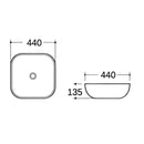 Lavabo AquaVik Sölva Céramique Rond 44x44x13,5 cm Blanc Brillant