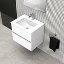 Meuble de salle de bain Cancun 60 Blanc - 2 Tiroirs avec Lavabo et Miroir - Futurbath