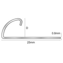 ESQ107.84 Profilé de carrelage en acier inoxydable Quart de rond - Acier brossé - 10 mm - 2,5 m