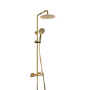 Elite Thermostatic Rain Shower Set 250mm Brushed Gold