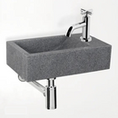 Ensemble lavabo Jörgen Granit Robinet Droite Argent Robinet à tête en croix 40x23x11cm