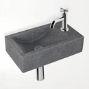 Ensemble lavabo Jörgen Granit Robinet Droite Argent Robinet à tête en croix 40x23x11cm
