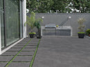 Ceramic Garden Tile ARK Anthracite 45x90x2 cm Rectangle - Porcelain Matt Rectified Frost-resistant - Concrete Look For Outdoors