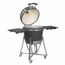 Landmann Kamado 22 pouces Large Gris - Barbecue à Charbon en Céramique avec Chariot - Pierres à Pizza MLS - Ø48 cm