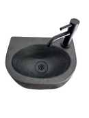 Ensemble complet de robinetterie pour fontaine Lena noir mat avec bouchon de vidange par L'Aqua®