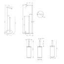 Wiesbaden Alonzo Ensemble d'accessoires WC Chrome 2 pièces – Autoportant
