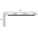 NAS207.81 Aluminum Stair Nosing Self-Adhesive - Matt Silver - 30x20mm - 0.9m and 2.7m