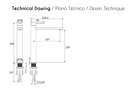 Robinet de lavabo Rondo by FuturBath mitigeur haut nickel brossé H-29cm