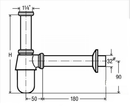 Kit de siphon esben click plug avec trou de trop-plein avec bouchon en plastique siphon par L'Aqua®