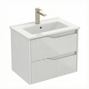 Meuble de salle de bains Soho Blanc mat 60 cm – Vasque en céramique – 2 tiroirs