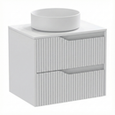 Meubles de salle de bains Soho Blanc mat 60 cm – Lavabo blanc mat – 2 tiroirs
