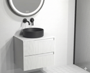 Meubles de salle de bains Soho Blanc mat 60 cm – Vasque noir mat – 2 tiroirs
