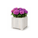 Jardinière Storm Lignum - 30 cm de haut - 30 cm de large - Blanc - Jardinières d'extérieur Carrées - Bois d'acacia certifié FSC - pour Jardin, Terrasse et Balcon