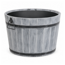 Jardinière Storm Lignum - 38 cm de hauteur - Ø 55 cm - Gris brossé - Jardinières d'extérieur rondes - Bac à arbres en bois d'acacia certifié FSC - pour jardin, terrasse et balcon