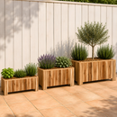 Jardinière Storm Lignum - 50 cm de Hauteur - 100x50 cm - Huilé Naturel - Jardinières d'Extérieur Rectangulaires - Bois d'Acacia certifié FSC - pour Jardin et Terrasse