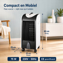 Coolboy ICE 25 Refroidisseur d'Air avec Éléments Refroidissants - Refroidisseur d'Air Compact 75W | Climatiseur sans Tuyau d'Évacuation ni Ionisation