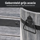 Storm Lignum Jardinières Set de 3 - Gris Brossé - Rond - Jardinières d'Extérieur - Bacs à Fleurs Bois d'Acacia FSC - pour Jardin, Terrasse et Balcon