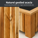 Jardinière Storm Lignum - 40 cm Hauteur - 40 cm Largeur - Huilé Naturel - Bacs à Fleurs d'Extérieur Carrés - Bois d'Acacia FSC - pour Jardin, Terrasse et Balcon