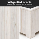 Jardinière Storm Lignum - 40 cm de haut - 40 cm de large - Blanc - Jardinières d'extérieur Carrées - Bois d'acacia certifié FSC - pour Jardin, Terrasse et Balcon