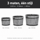 Storm Lignum Jardinières Set de 3 - Gris Brossé - Rond - Jardinières d'Extérieur - Bacs à Fleurs Bois d'Acacia FSC - pour Jardin, Terrasse et Balcon