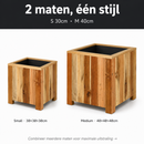 Jardinière Storm Lignum - 40 cm Hauteur - 40 cm Largeur - Huilé Naturel - Bacs à Fleurs d'Extérieur Carrés - Bois d'Acacia FSC - pour Jardin, Terrasse et Balcon
