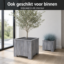 Jardinière Storm Lignum - 40 cm de Hauteur - 40 cm de Largeur - Grise - Jardinières d'Extérieur Carrées - Bois d'Acacia FSC - pour Jardin, Terrasse et Balcon