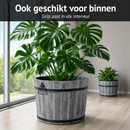 Storm Lignum Jardinières Set de 3 - Gris Brossé - Rond - Jardinières d'Extérieur - Bacs à Fleurs Bois d'Acacia FSC - pour Jardin, Terrasse et Balcon