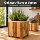 Jardinière Storm Lignum - 40 cm Hauteur - 40 cm Largeur - Huilé Naturel - Bacs à Fleurs d'Extérieur Carrés - Bois d'Acacia FSC - pour Jardin, Terrasse et Balcon