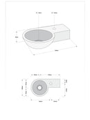 Ensemble lavabo Tomas Pierre naturelle Robinet à droite Chromé Tête de croix Robinet