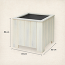 Jardinière carrée S Lignum Acacia FSC 30 x 30 cm Blanc