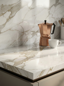 Carreau de sol rectangulaire Calacatta Jade White 60x120 cm – Porcelaine rectifiée brillante – Aspect marbre veiné de gris