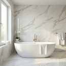 Carreau de sol rectangulaire Calacatta Jade White 60x120 cm – Porcelaine rectifiée brillante – Aspect marbre veiné de gris
