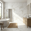 Carreau de sol rectangulaire Calacatta Jade White 60x120 cm – Finition rectifiée mate – Aspect marbre veiné de gris